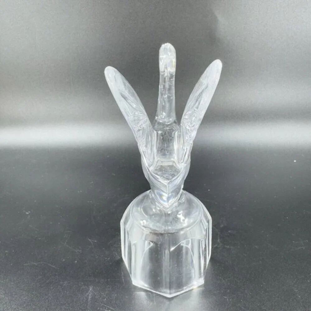 Vintage Clear Flying Glass‎ Crystal Bird Figurine Glassware Decor Figure VTG